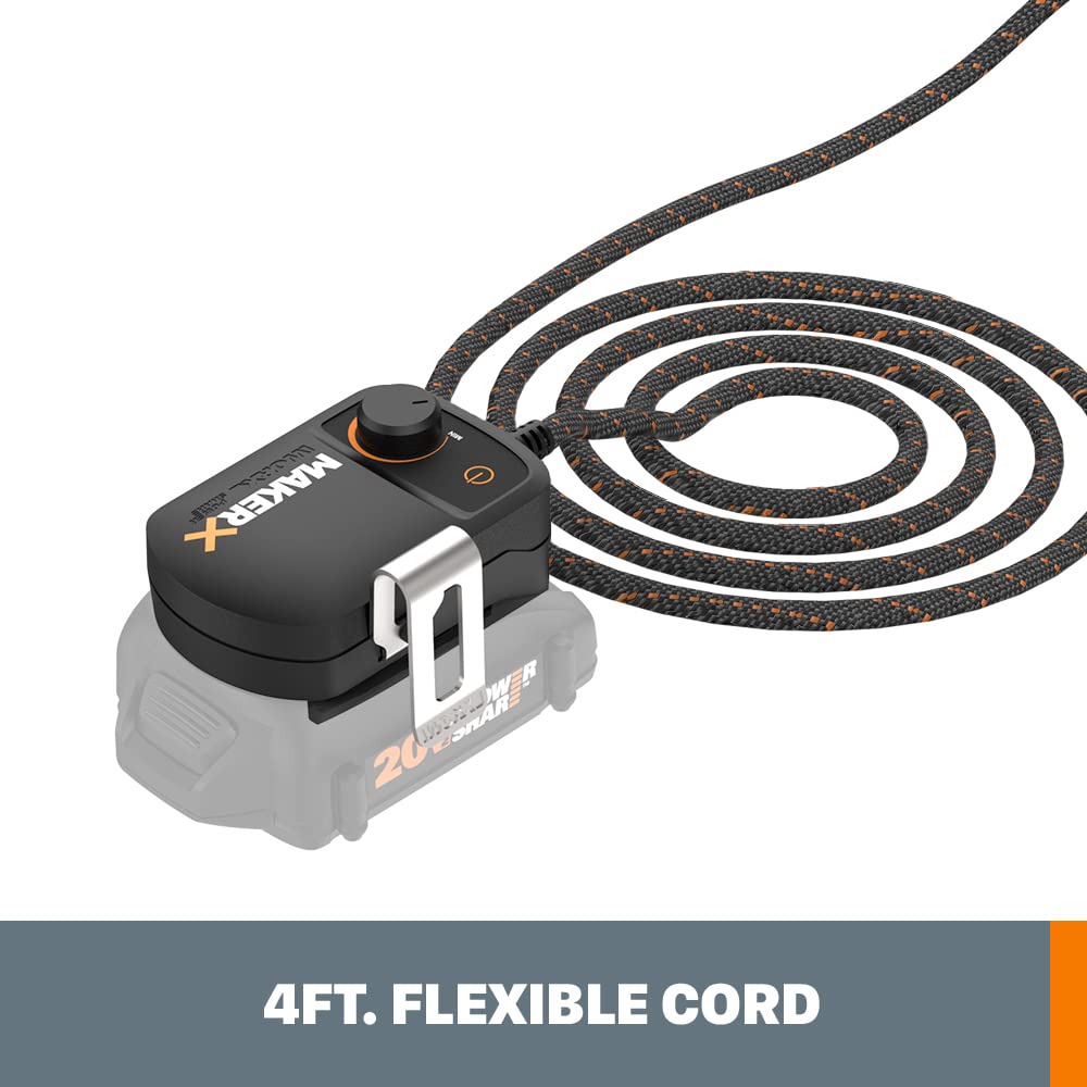 Worx WA7151 20V MAKERX HubX Power Source & Tool Adapter with USB